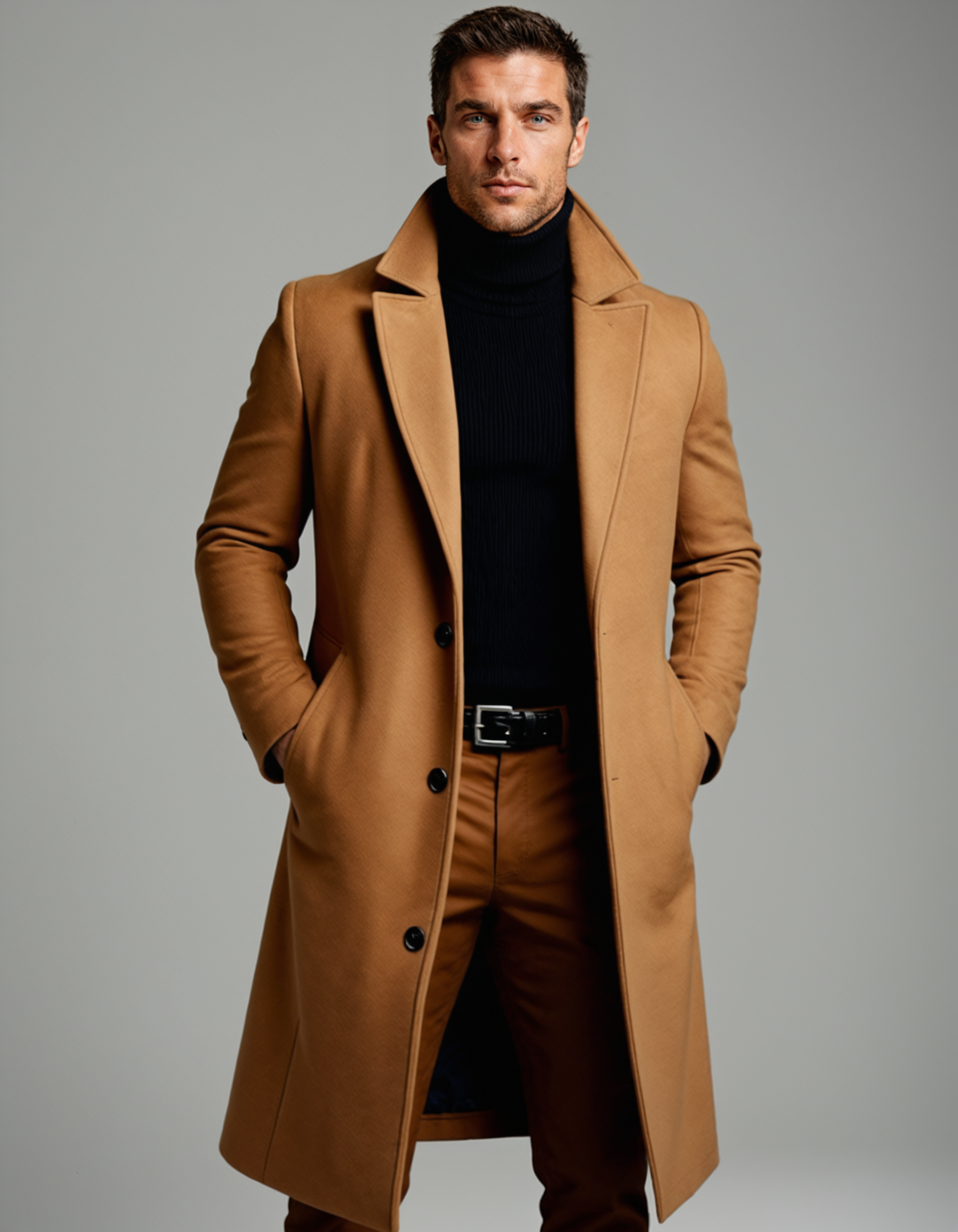 Mauro Cotton Blend Overcoat – Layered-Collar Tailored-Fit Full-Length Outerwear
