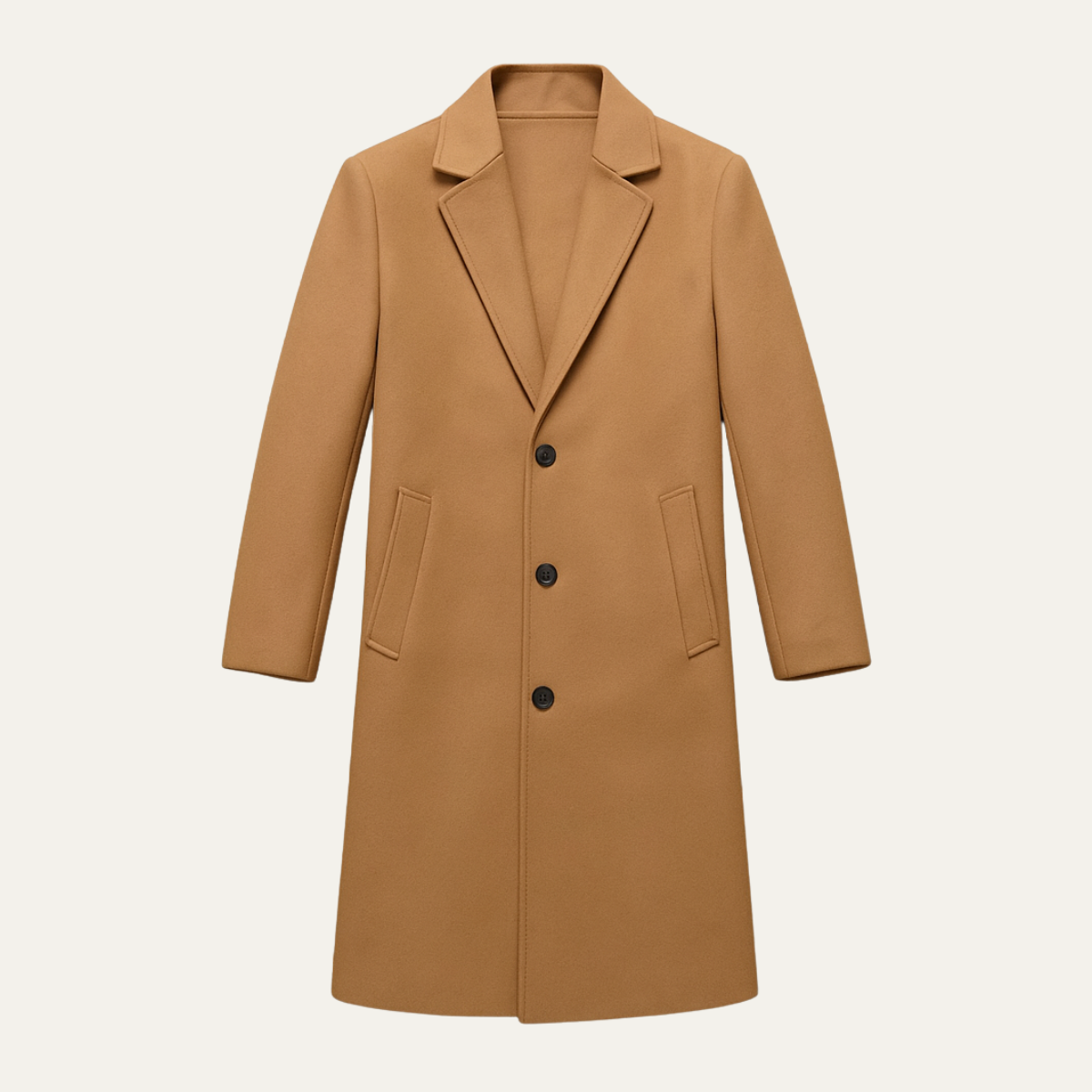 Mauro Cotton Blend Overcoat – Layered-Collar Tailored-Fit Full-Length Outerwear
