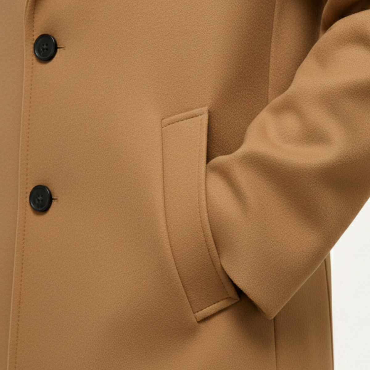Mauro Cotton Blend Overcoat – Layered-Collar Tailored-Fit Full-Length Outerwear