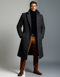 Mauro Cotton Blend Overcoat – Layered-Collar Tailored-Fit Full-Length Outerwear