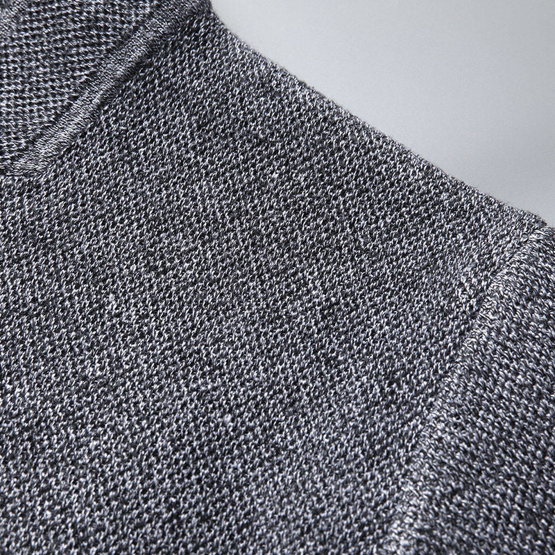 Mauro Fine Textured Button-Front Cardigan – Stand Collar Patch Pocket Knitwear