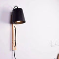 Rustic Lantern - Nordic Wood Plug in Wall Sconce