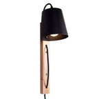 Rustic Lantern - Nordic Wood Plug in Wall Sconce