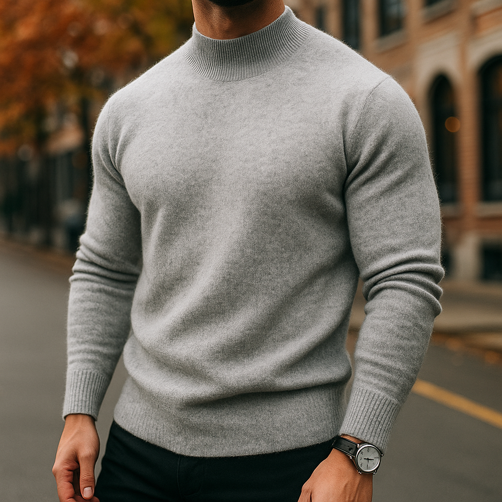 Nathan Merino Wool Turtleneck Sweater – Lightweight Tailored Fit Pullover