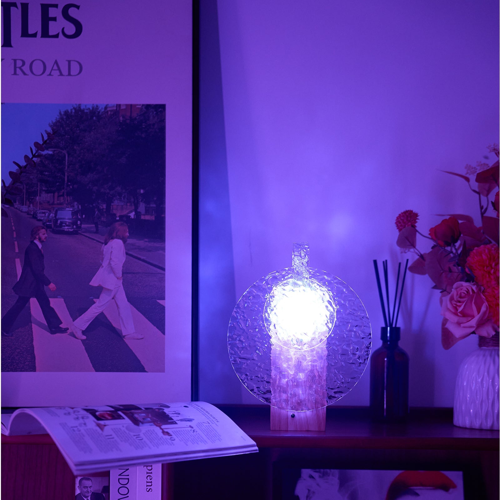 Rhea - Ocean Wave Night Light Projector with Wood Base