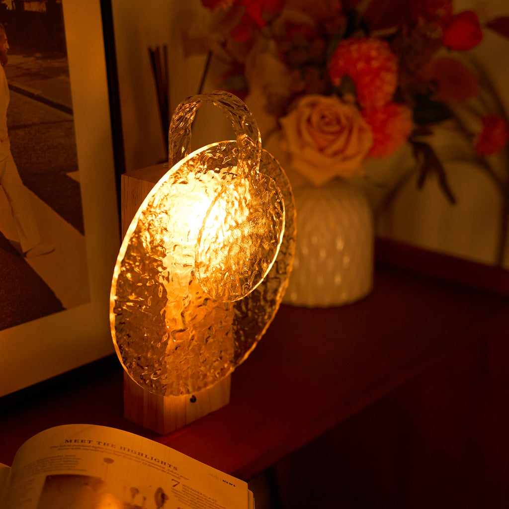 Rhea - Ocean Wave Night Light Projector with Wood Base