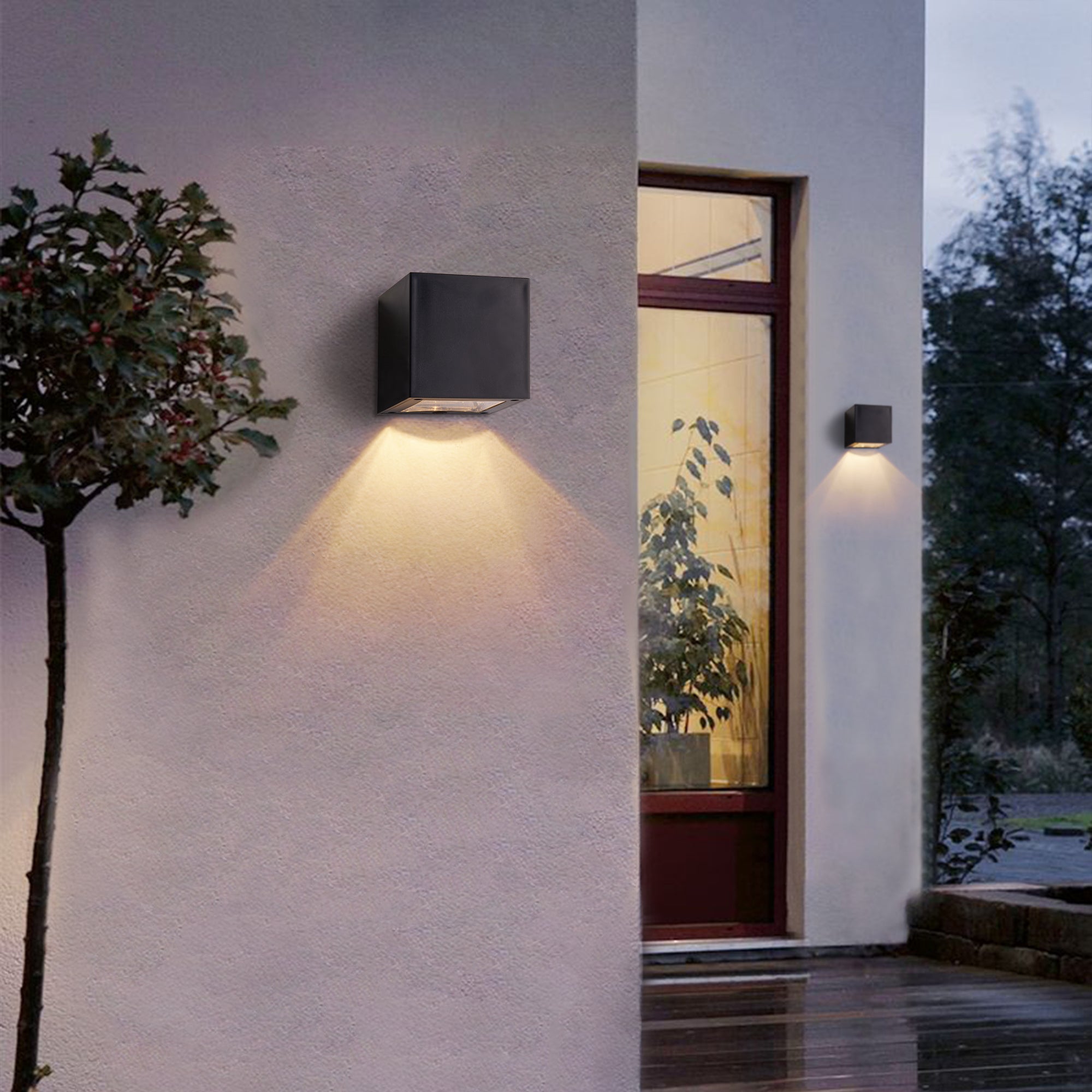 Niko - Multi-Color Solar Cube Wall Lights