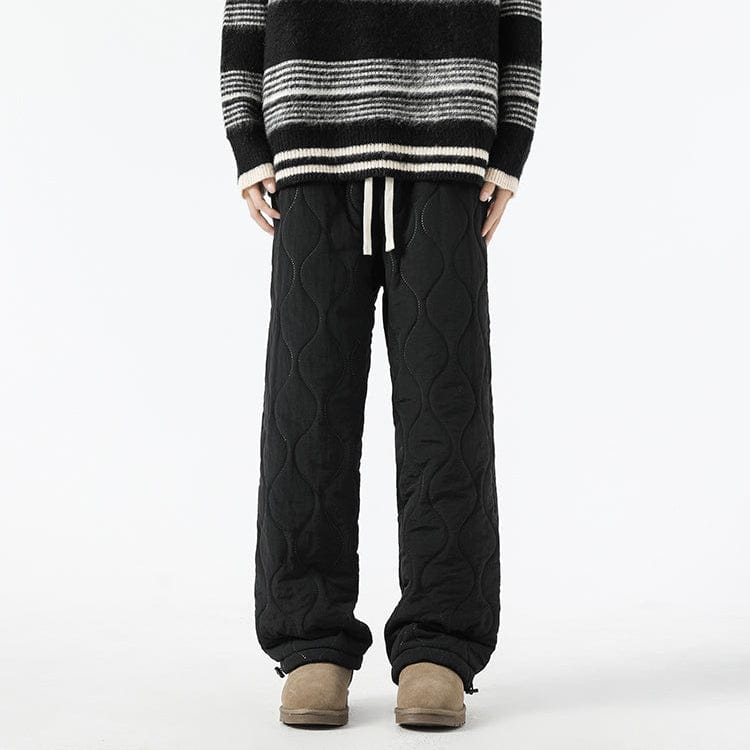 Orson Insulating Fleece Quilted Pants – Loose-Fit Elastic-Waist Winter Trousers