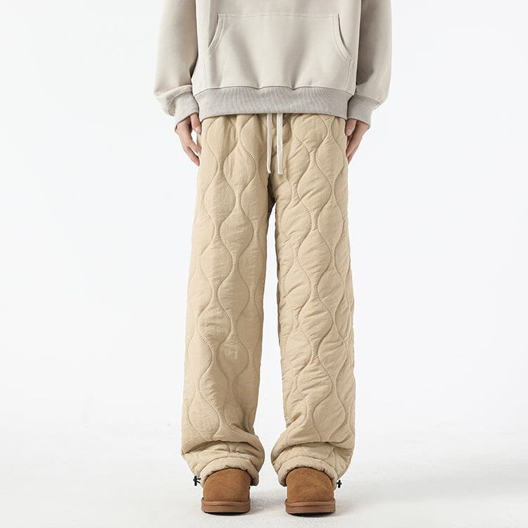 Orson Insulating Fleece Quilted Pants – Loose-Fit Elastic-Waist Winter Trousers