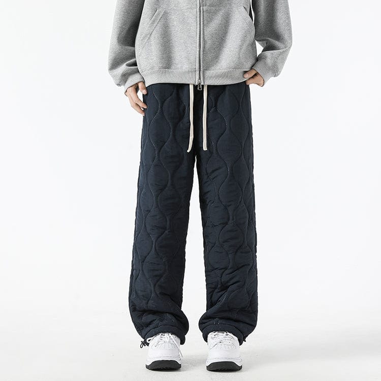 Orson Insulating Fleece Quilted Pants – Loose-Fit Elastic-Waist Winter Trousers
