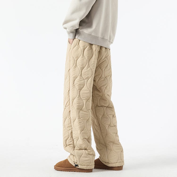 Orson Insulating Fleece Quilted Pants – Loose-Fit Elastic-Waist Winter Trousers
