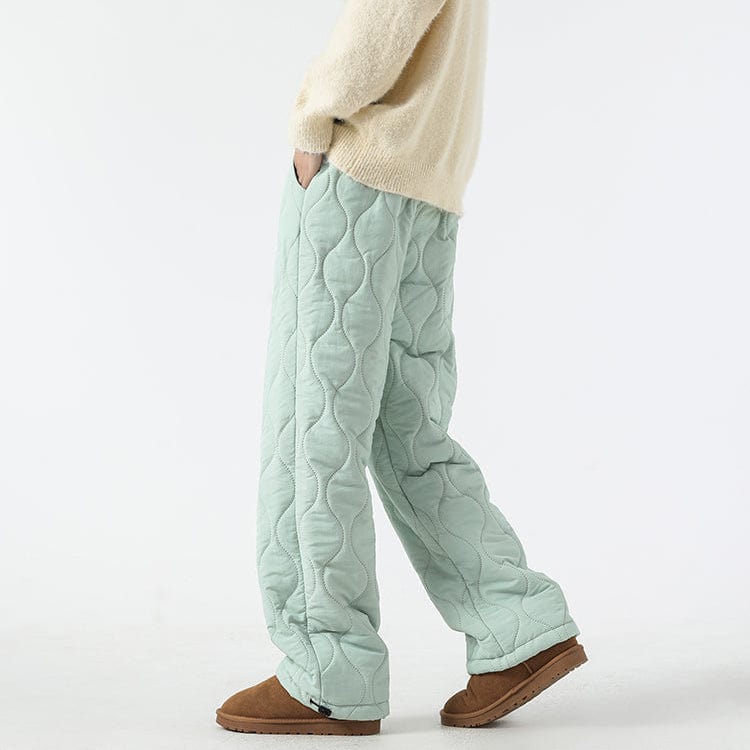 Orson Insulating Fleece Quilted Pants – Loose-Fit Elastic-Waist Winter Trousers
