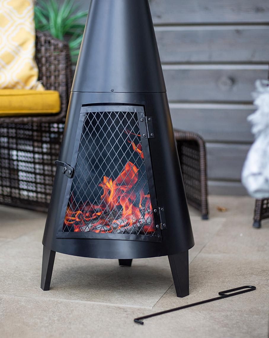 Ulric - Outdoor Chiminea Fireplace Iron Fire Pit
