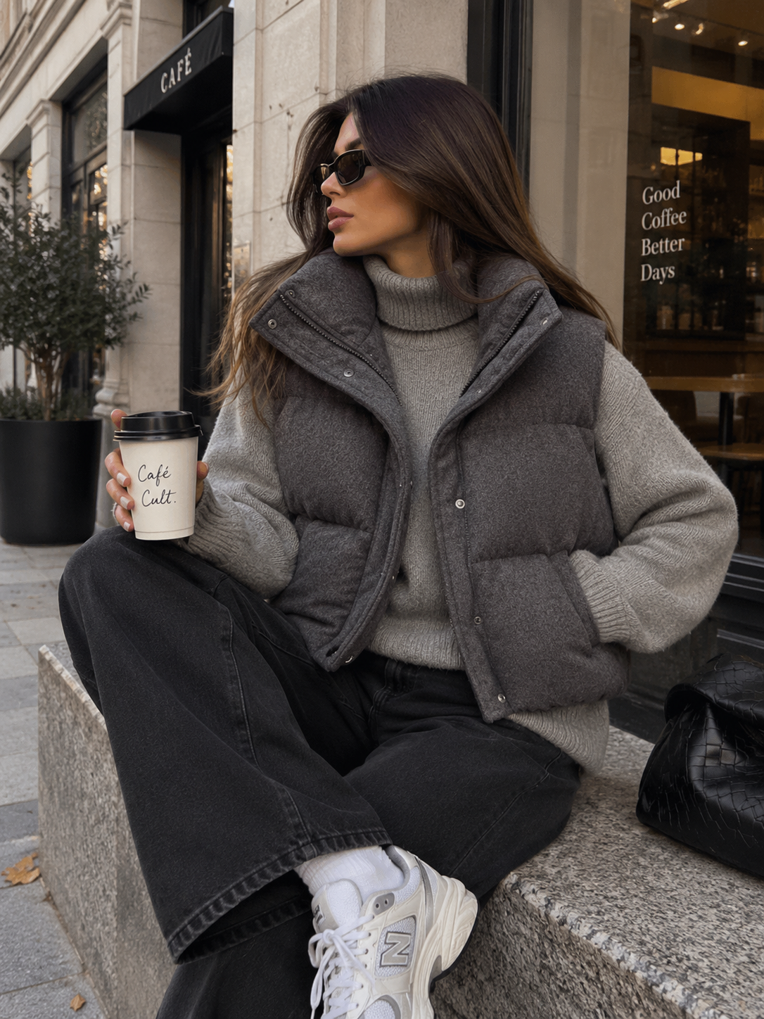 Women’s Puffer Vest – Quilted Texture, Stand Collar & Zip Front | Delia