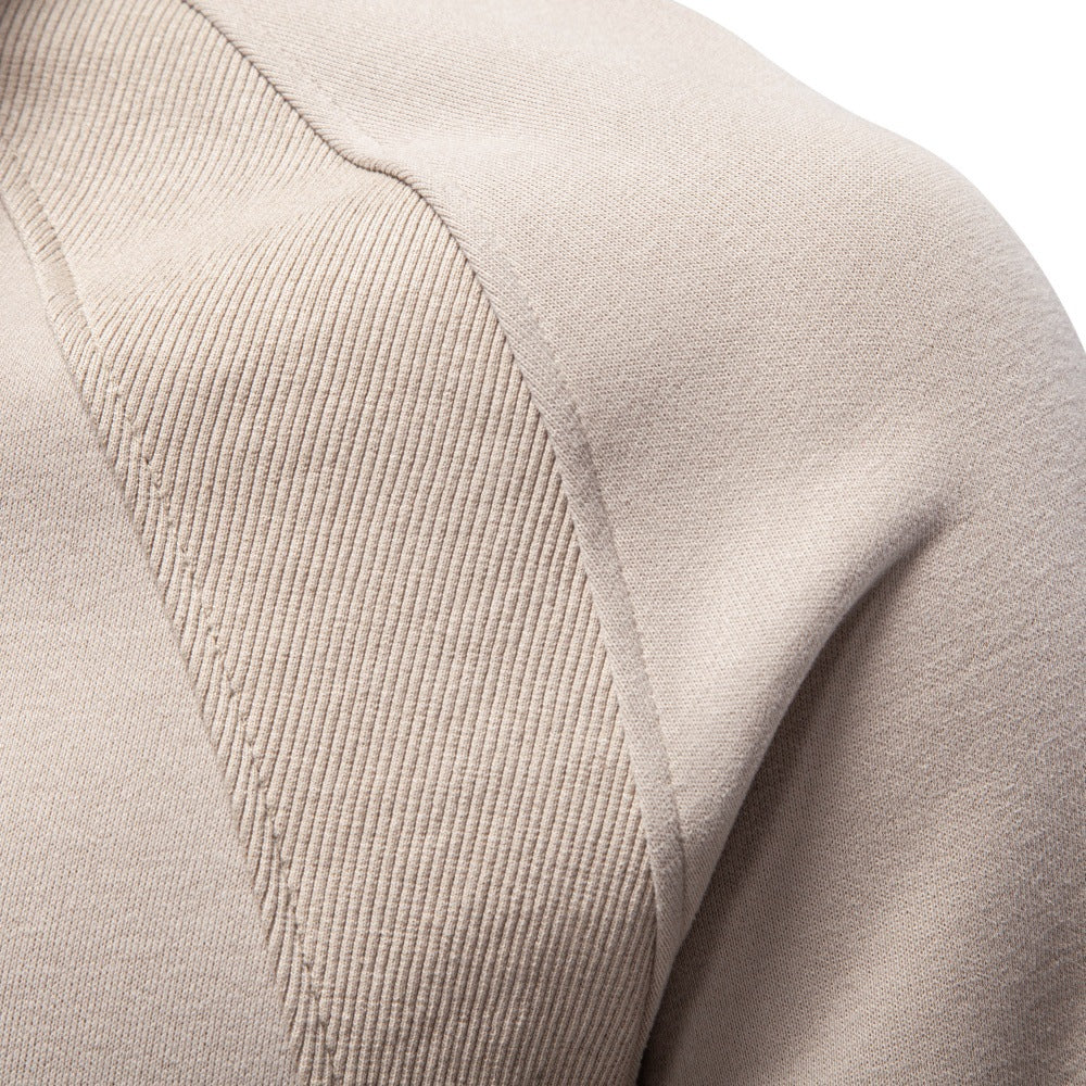 Raglan Quarter-Zip Sweatshirt – Textured Shoulder Panels & Stand Collar | Beckett