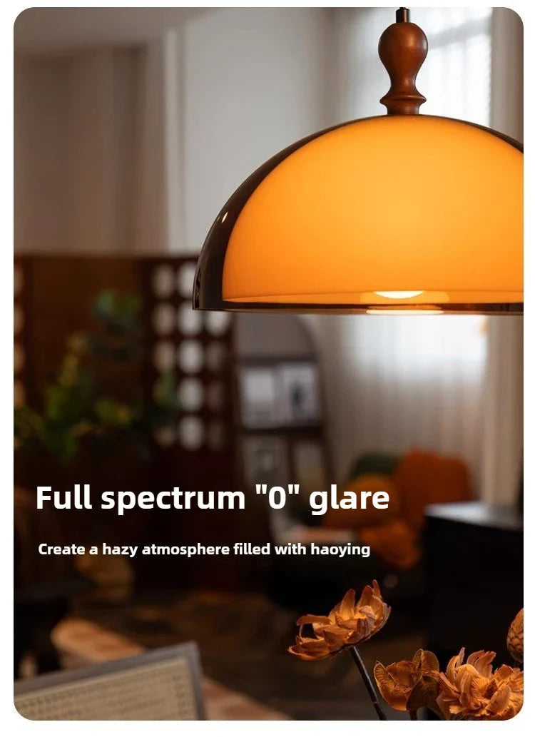 Solis - Amber Glow Dome Pendant Light
