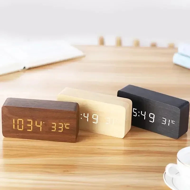 Felix - AuraBlock Wooden Digital Alarm Clock