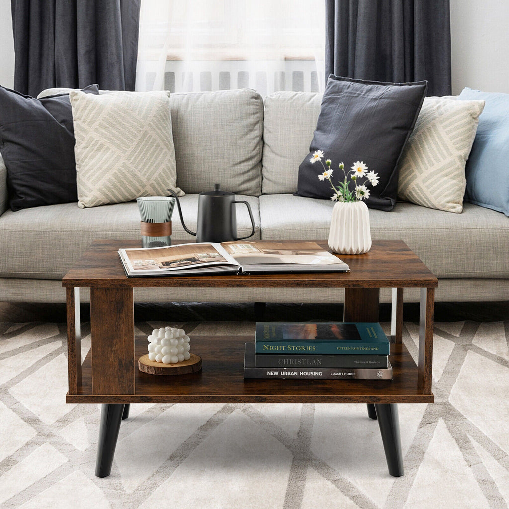 Prairie Cliff Canyon - Wood Coffee Table with Storage Square Coffee Table with Storage