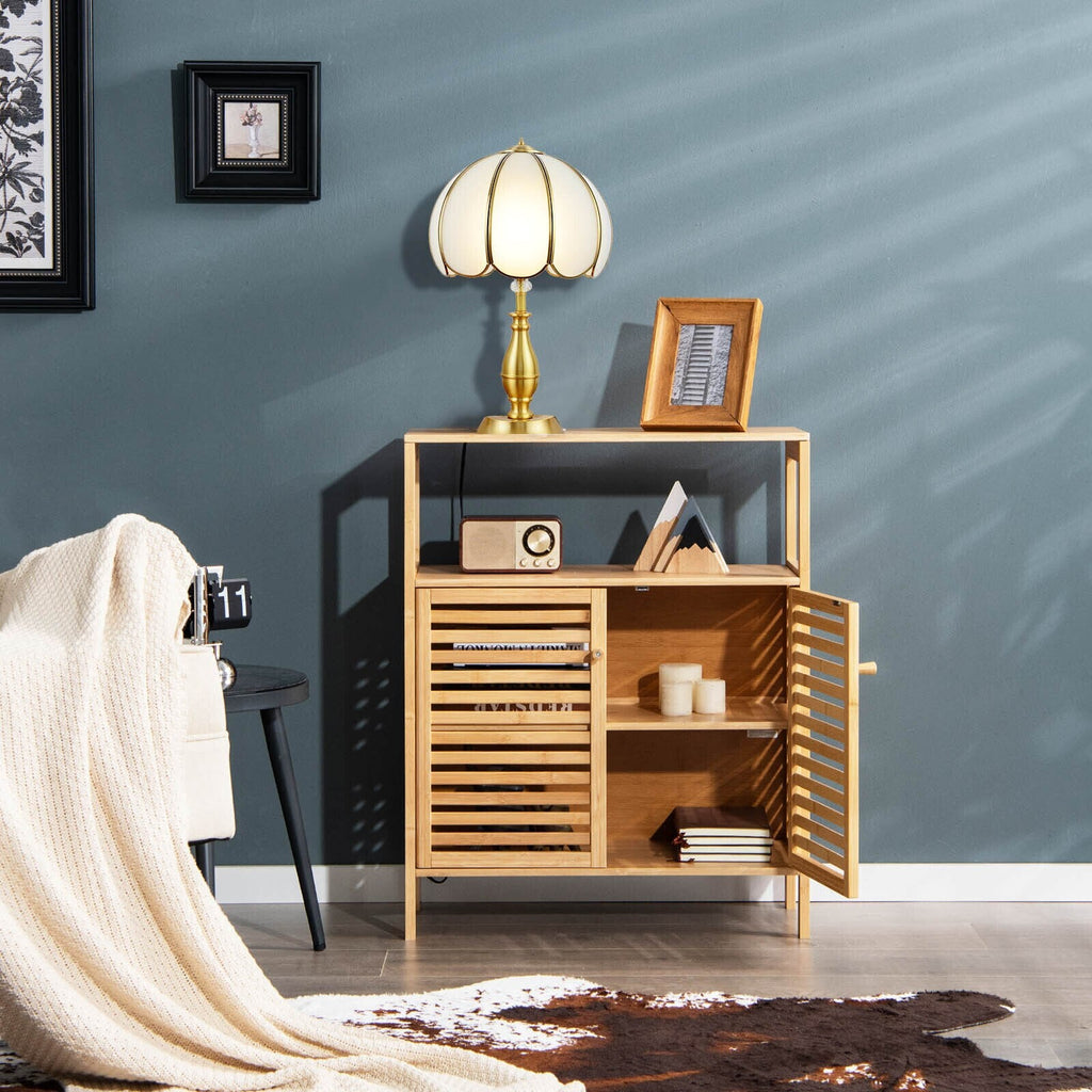 Modern River - Bamboo Wood Storage Cabinets Bathroom Cabinets