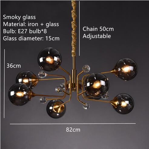 Storm Cypress - Glass bubble chandelier Kitchen Island light