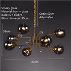 Storm Cypress - Glass bubble chandelier Kitchen Island light