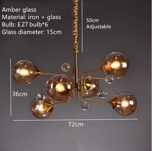 Storm Cypress - Glass bubble chandelier Kitchen Island light