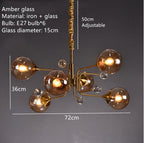 Storm Cypress - Glass bubble chandelier Kitchen Island light