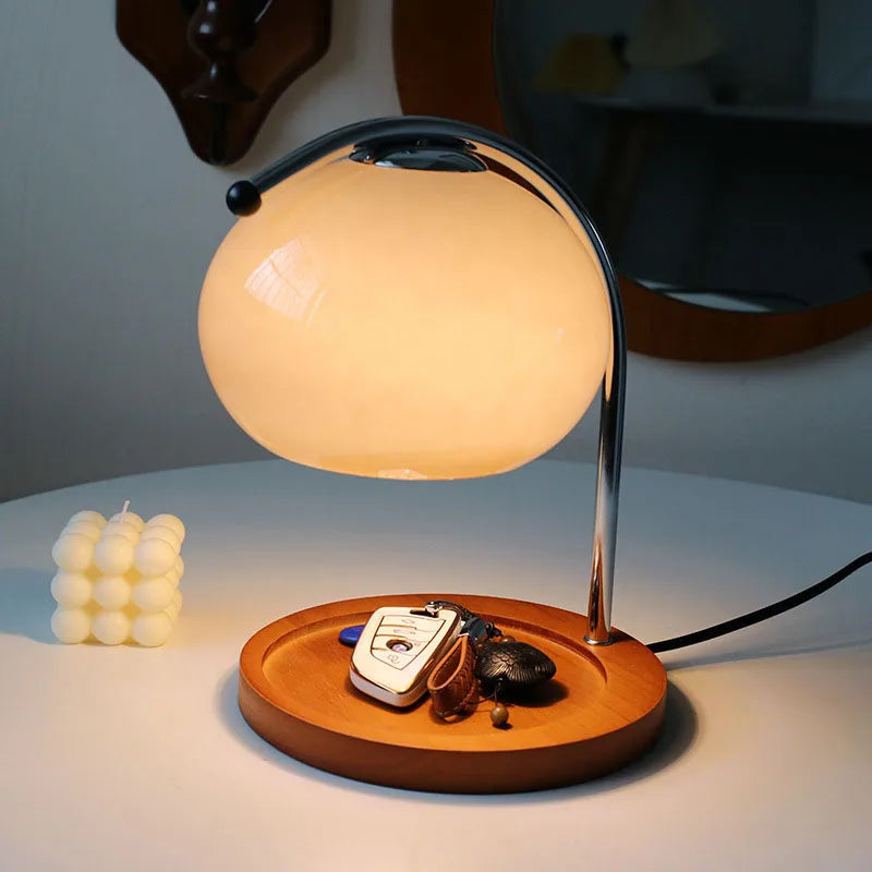 Lunar Stone - Vintage Glass Table Lamp Candle Warmer Lamp Bauhaus Furniture