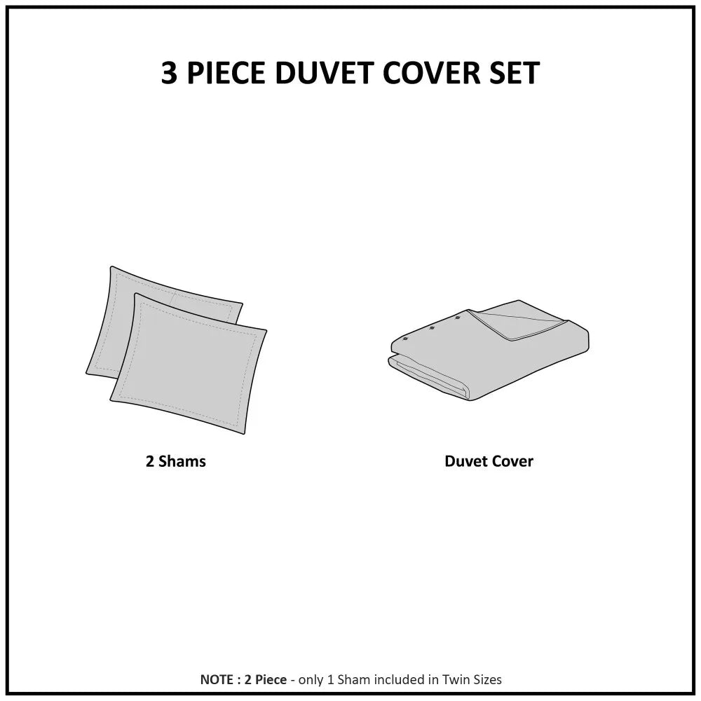 Caspia - 3-piece Chenille Duvet Cover Set