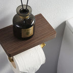 Breezy Juniper - Toilet Roll Holder Brass Wood