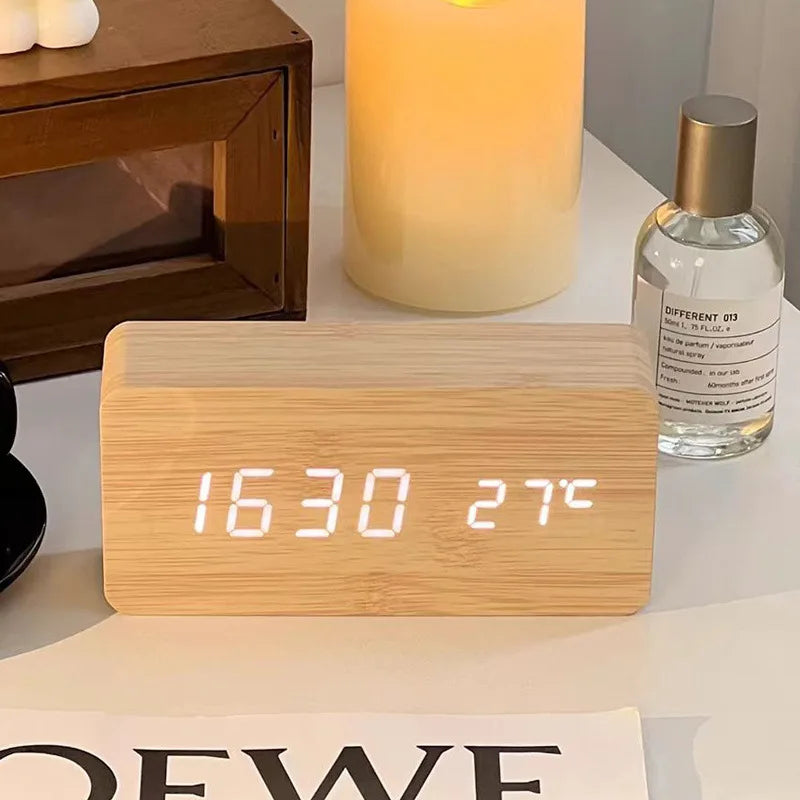 Felix - AuraBlock Wooden Digital Alarm Clock