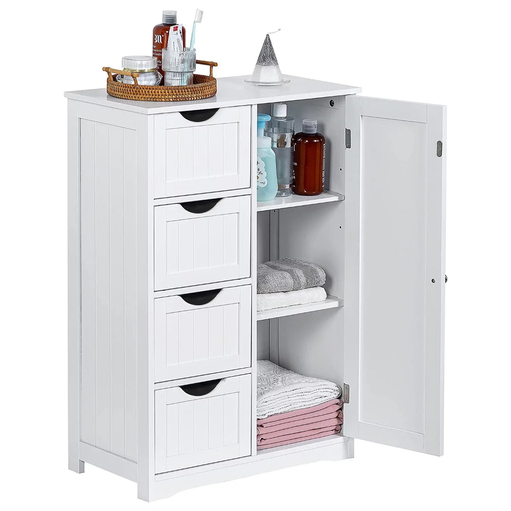 Stone Echo - 4 Drawers Wood Bathroom White Kitchen Cabinets