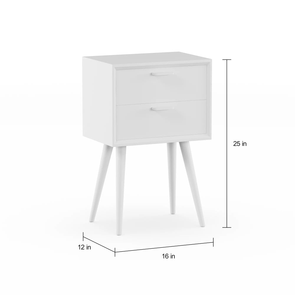 Stone Sky - Mid Century Modern Nightstand Small Bedside Table
