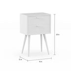 Stone Sky - Mid Century Modern Nightstand Small Bedside Table