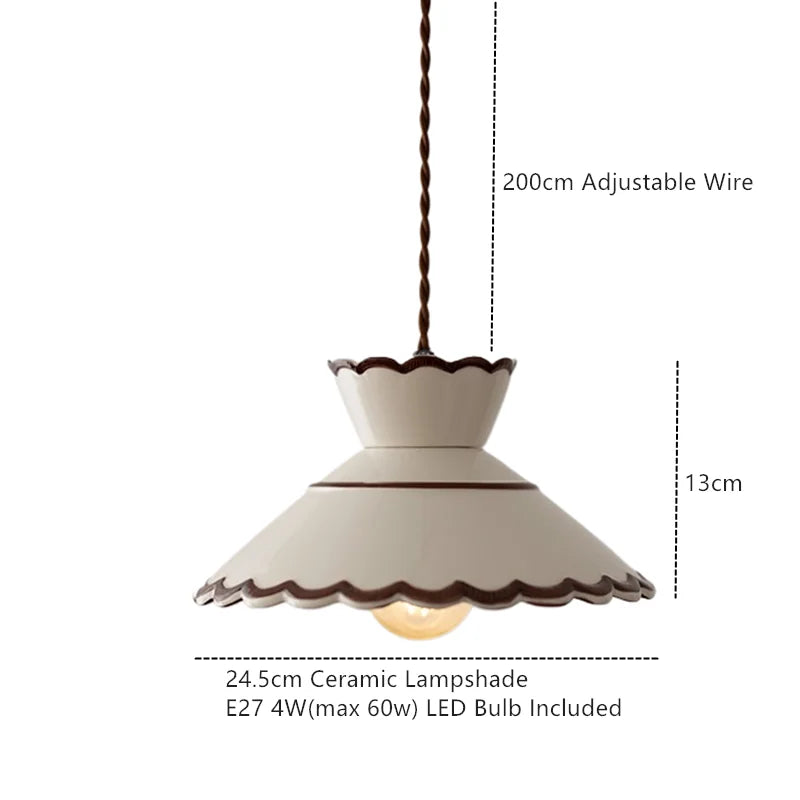 Birch Echo – Hand-Painted Ceramic Pendant Light