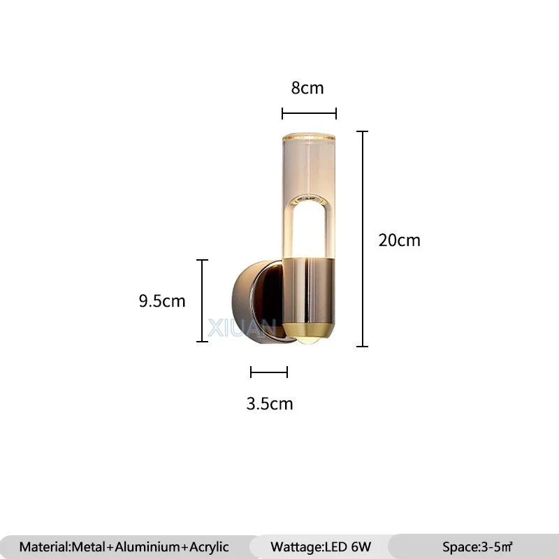 Cobalt Crescent Cedar - Nordic Bedside Wall Light Rotatable