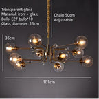 Storm Cypress - Glass bubble chandelier Kitchen Island light