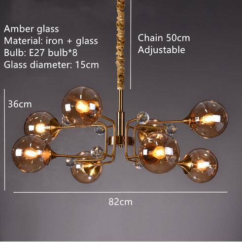 Storm Cypress - Glass bubble chandelier Kitchen Island light