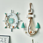 Boden - 2PCS Nautical Ship Wheel and Anchor Wall Decor