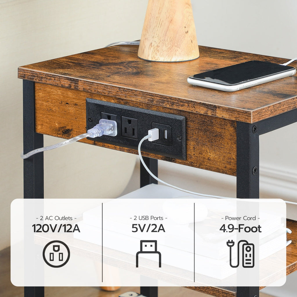 Birch Thicket - Nightstand with Charging Station Small Nightstand