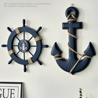 Boden - 2PCS Nautical Ship Wheel and Anchor Wall Decor