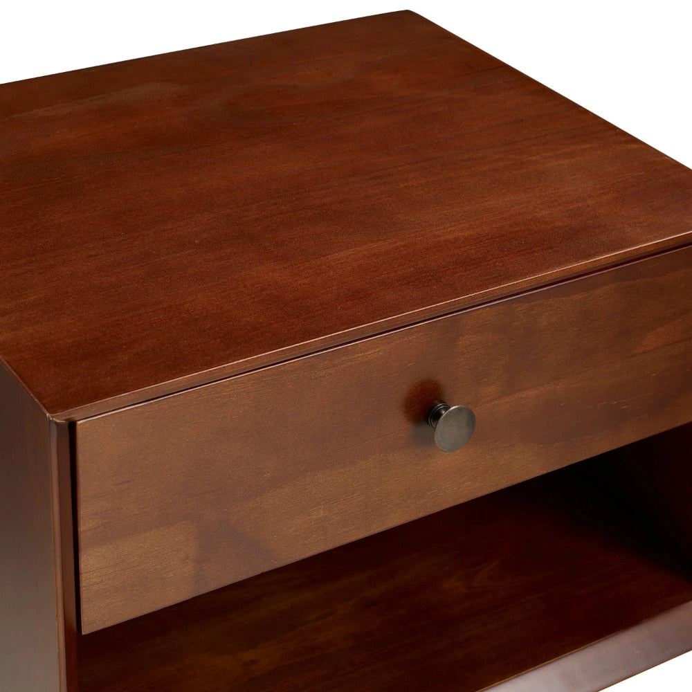 Sage Cove - Mid Century Modern Nightstand Walnut Solid Wood Nightstand Small Bedside Table