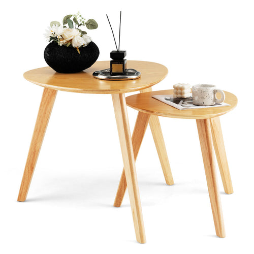 Bright Crescent - Small Round Coffee Table Set of 2 Oval Coffee Table
