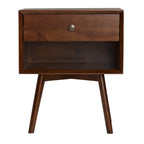 Sage Cove - Mid Century Modern Nightstand Walnut Solid Wood Nightstand Small Bedside Table