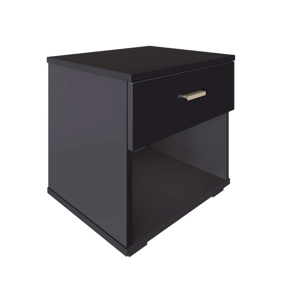 Coastal Cypress - Modern Black Nightstand Small Bedside Table