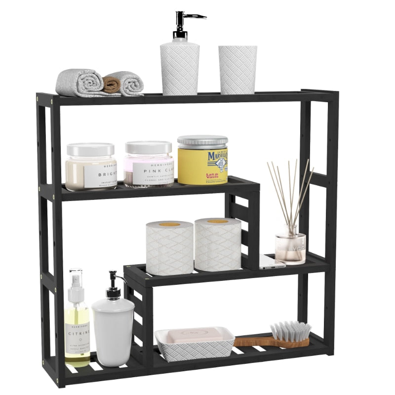 Bright Glade - Shower Shelves 3-Tier Bamboo Bathroom Wood Shelves