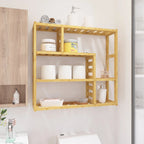 Bright Glade - Shower Shelves 3-Tier Bamboo Bathroom Wood Shelves