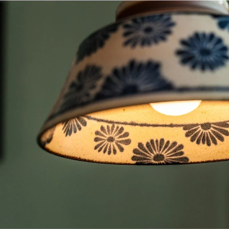 Birch Echo – Hand-Painted Ceramic Pendant Light