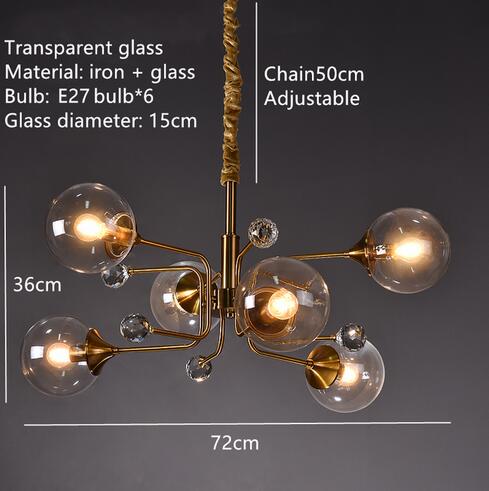 Storm Cypress - Glass bubble chandelier Kitchen Island light