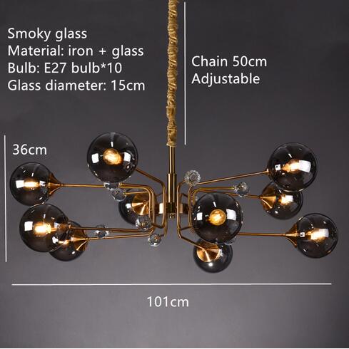 Storm Cypress - Glass bubble chandelier Kitchen Island light